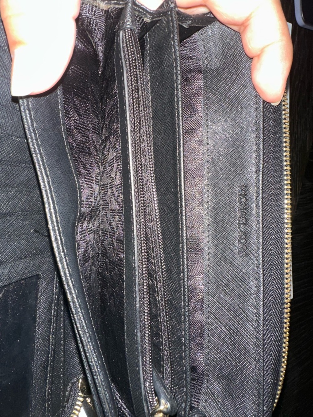 Michael Kors Black Zip-Around Leather Wristlet Wallet with Gold Hardware - Picture 8 of 11